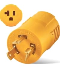 MECMO Shore Power NEMA L5-30P to 3X 5-15R/5-20R RV Generator Adapter Marine 30 Amp to 110 15 Amp Household Regular Connector, 30A 3 Prong Locking Generator Male L5-30P to 5-15R 5-20R 3-Way Female