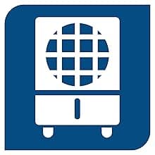 Hessaire MC37M Portable Evaporative Cooling Fan, Indoor/Outdoor High Temp Low Humidity Environments, 3100 CFM, 950 sq. ft., 3-Speed Fan, 59 dB, Gray