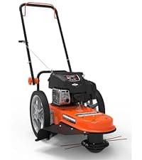 Yard Force Self Propelled Lawn Mower Briggs & Stratton 150cc Gas Engine 22-inch Steel Deck 3-in-1 Mulch, Bag, Side Discharge, 12-inch High Rear Wheels
