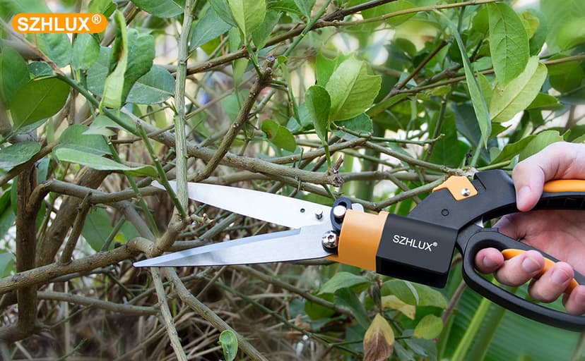 SZHLUX Grass Shears 360-Degree Swivel Blades (Orange)