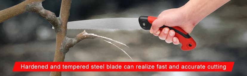 Pruning Saw with Scabbard Japanese Fixed Straight Hand Saw, Portable Tree Limb Cutter 11 Inch Blade Garden Pruner tool for Camping, Dry Wood and Fruit Trees