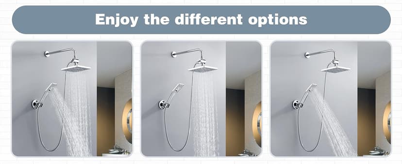 BRIGHT SHOWERS Shower Arm Diverter Valve for Hand held Showerhead and Fixed Spray Head, 3-Way Shower Head Diverter Valve, Chrome