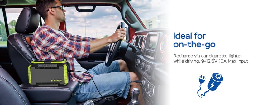 MARBERO 200W Solar Generator 222Wh Portable Power Station with Solar Panel 40W Included 60000mAh Power Supply with AC Outlet 100V 300W Max for Camping Emergency Home Backup