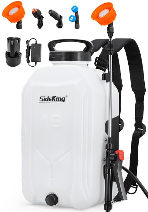 Battery Powered Backpack Sprayer 4 Gallon, 0-100 PSI Adjustable Pressure Sprayer Compatible with Makita 18V Battery, Electric Sprayer with Wand, 5 Nozzles, 2.6Ah Battery&Charger Included