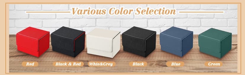 Weewooday 2 Boxes Leather Deck Card Boxes Large Size Fit 100 Plus Sleeved Cards Deck Game for Collectible Playing Compatible with Mtg Tcg(Vertical,White, Black)