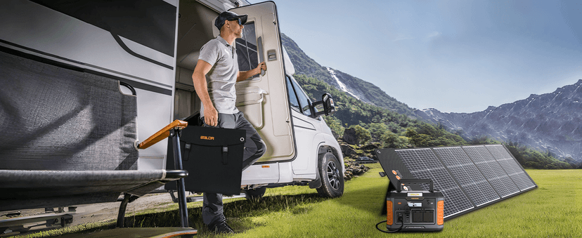 BALDR Solar Panels 200W Monocrystalline Portable Folding Solar Charger for Solar Generators and Portable Power Stations,Solar Panel Kit for Camping, Off Grid Living