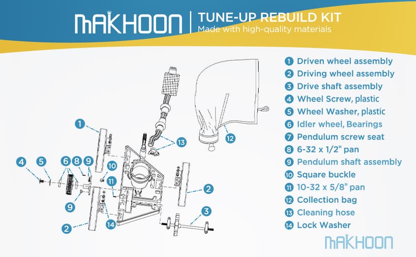 MAKHOON Rebuild Repair Kit Replacement for Polaris Zodiac Automatic Pool Cleaner 280 (Not Compatible with Polaris 360 380)