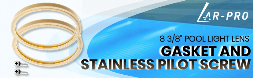 (1 Set) 8 3/8" Pool Light Lens Gasket and Stainless Pilot Screw - Exact Replacements for Pentair 79101600Z and 79104800 - Compatible with Pentair IntelliBrite, AmerLite, and SAM Amerlite Lights
