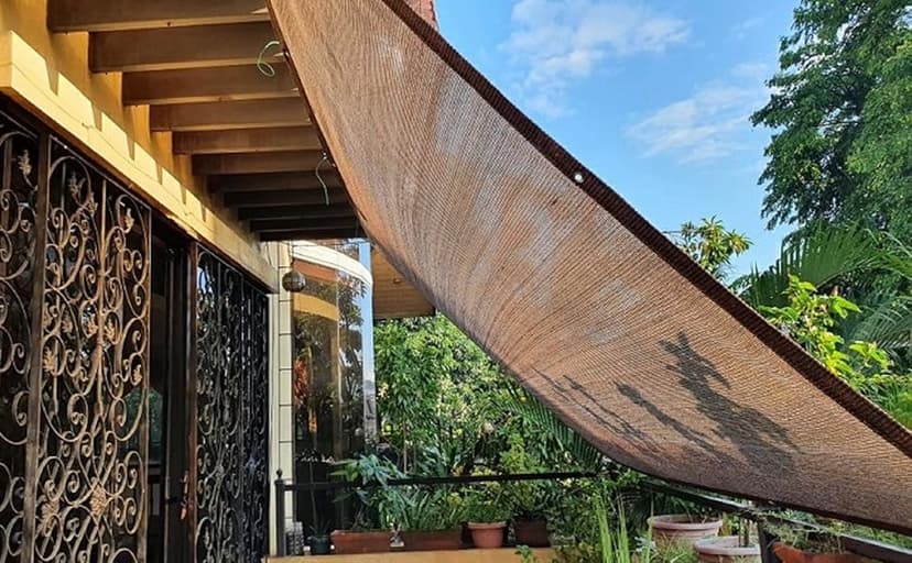 Shade Sail Sun Shade Cloth 9'9"x9'9" Rectangle Outdoor Canopy Outside Sunshade Awning Cover Privacy Screen Net UV Block for Patio Pergola Gazebo Porch Backyard Lawn Garden Outdoor Activities