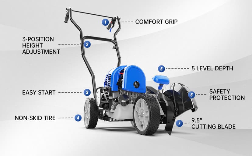 Sidewalk Edger Lawn Tool Gas 31cc WB31CCED, Blue