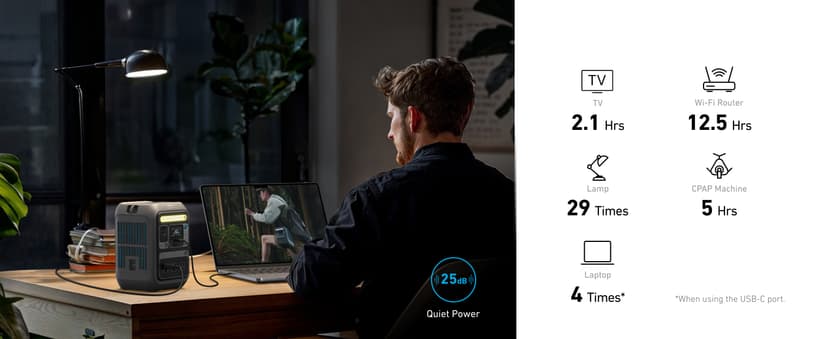 Anker SOLIX C300 Portable Power Station, Outdoor 288Wh LiFePO4 Battery, 300W (600W Surge) Solar Generator, 140W Two-Way Fast Charging, for Camping, Traveling, and Emergencies (Solar Panel Optional)