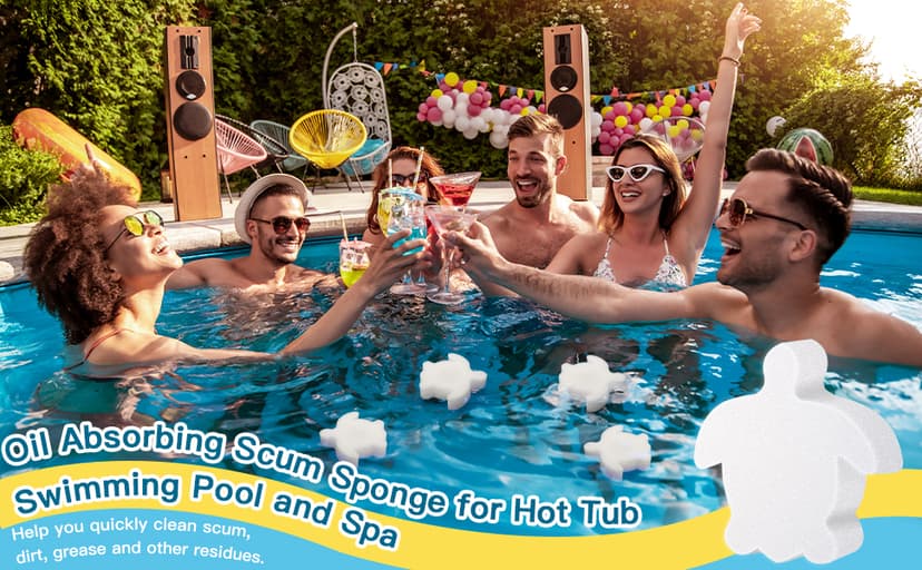 18/24 Pack Pool Oil Absorbing Scum Sponge, Hot Tub Scum Absorber, Hot Tub Accessories for Swimming Pool and Spa