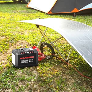 MARBERO 200W Portable Power Station 148Wh Camping Solar Generator Laptop Power Bank with AC Outlet 110V, DC, USB QC3.0, LED Flashlights for CPAP Home Outdoor Trip Emergency Backup