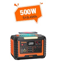 EBL Portable Power Station 300, 110V/330W Pure Sine Wave Solar Generator (Solar Panel Not Included) - Peak 600W Backup Lithium Batteries AC Outlet for Blackout Outdoors Camping Hunting Travel