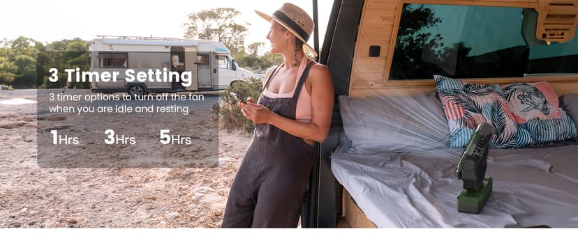 FRIZCOL 3-in-1 Camping Fan - Portable Fans Rechargeable - 24000mAh 9-Inch Battery Powered Fan(140Hrs) with Light & Remote for Indoor, Outdoor, Tent, Travel, BBQ, Fishing, Jobsite - Green