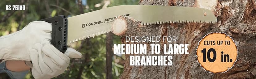 Corona Tools 18-Inch RazorTOOTH Pruning Saw | Heavy-Duty Hand Saw with Curved Blade | D-Handle Design for Gloved or 2-Handed Operation | Cuts Branches Up to 10" in Diameter | RS 7510D