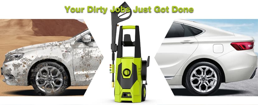 AgiiMan Electric Pressure Washer - 4800PSI Max 3.2 GPM Power Washer with 35FT Power Cord, 20FT Hose, Soap Tank, High Pressure Washer Electric Powerd Car Cleaning for Garden, Patios, Yard, Green