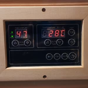 2-Person Infrared Sauna, Indoor Home Sauna Room Hemlock Wood Sauna Low EMF Far Infrared Heating with Tempered Glass Door Bluetooth Speakers, Chromotherapy Lights for Family(110V, 1850W)Truck delivery