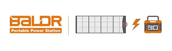 BALDR Portable Power Station, Solar Generator with 120V Pure Sine Wave AC Outlet, Backup Lithium Battery Power Supply, 330W | 288Wh, For CPAP Camping Travel Hunting Outdoors Emergency Blackout