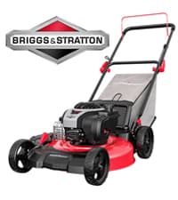 PowerSmart 21 in. Gas Lawn Mower with 125cc Briggs and Stratton E300 Engine, 2-in-1 Push Mower with Mulching & Side-Discharge