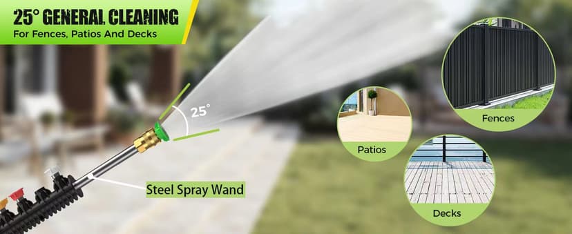 Electric Pressure Washer - GUIFIN Portable Power Washer with Soap-Adjustable Tank, Steel Spray Wand, 4 Pressure Tips, 6.6 FT Inlet & 23 FT Outlet Hose, 3800PSI & 2.4GPM, for Patio/Car/Driveway/Fence