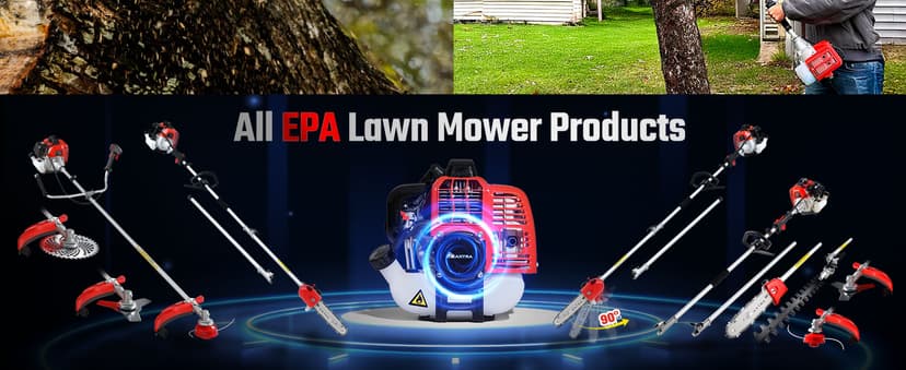 Pole Saw Gas Powered, 16-Foot Reach 42.7CC 2-Cycle 10-Inch Bar Cordless Extendable Long Trimmer Power Gasoline Chainsaw For Tree Hedge Trimming Bush Pruning, Regular Saw Head