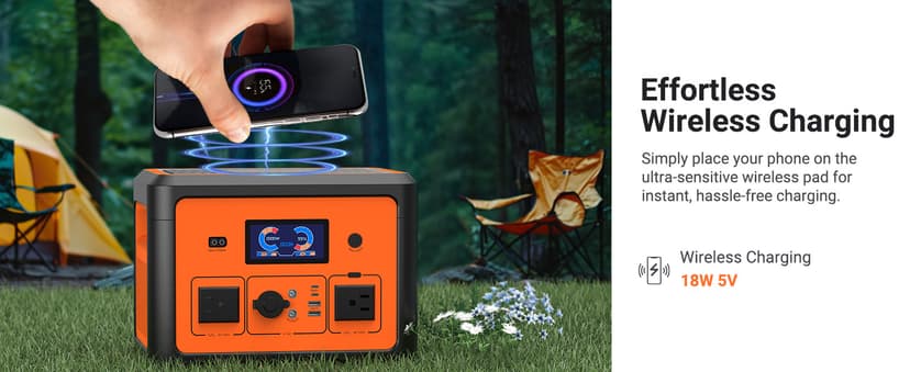 Portable Power Station 665.6Wh, Peak 1800W Solar Generator with UPS Battery Backup & Surge Protector, Portable Generator for Home Use, Camping, RV, CPAP, 10 Outlets with Bluetooth Speaker & LED Lights