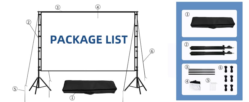 Projector Screen and Stand,Towond 120 inch Outdoor Projection Screen, Portable 16:9 4K HD Rear Front Movie Screen with Carry Bag Wrinkle-Free Design for Home Theater Backyard Cinema