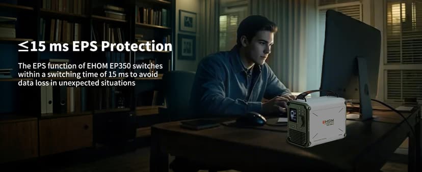 EHOM Portable Power Station 350W (Peak 700W), EP350 299Wh Solar Generator with 120V Pure Sine Wave AC/USB/Car Outlets, Backup Lithium Battery Generator for CPAP Outdoor RV Camping Emergency Blackout