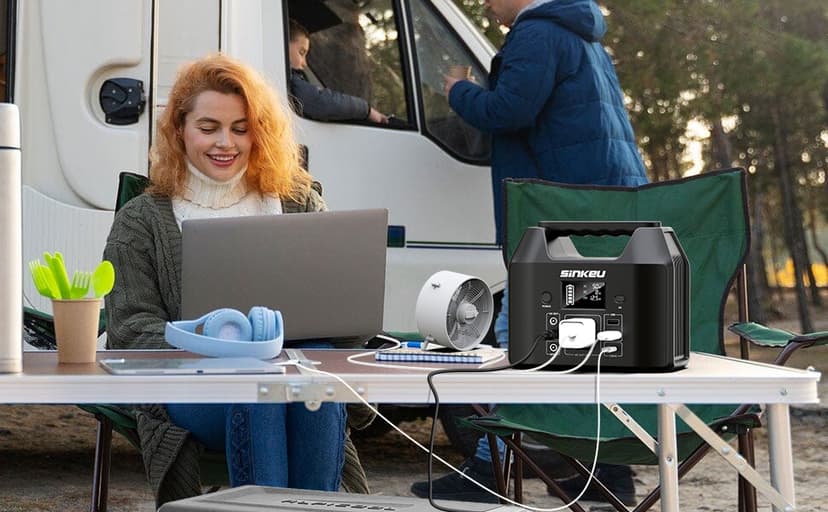 SinKeu Portable Power Station 122.8Wh, LiFePO4 Battery Solar Generator for Home Use, 150W Power Bank with AC Outlet for Camping, RV, Emergency Backup