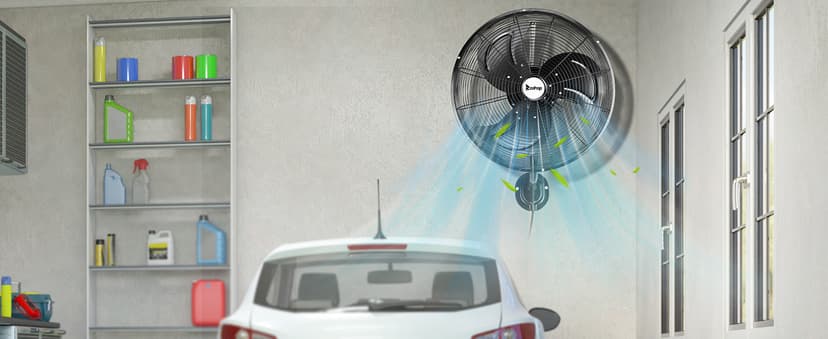 Winado 18 inch Wall Mount Oscillating Fan, High Velocity 3-speed Max 4592 CFM Industrial Wall Fan w/Aluminum Blades for Indoor, Commercial, Residential, Warehouse, Garage