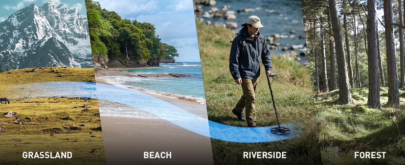 14'' Metal Detectors for Adults, Waterproof Double-D Search Coil, Professional Metal Detector with Pinpoint Mode, 13 inch Detection Depth, 4 Modes