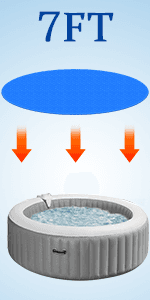 Solar Hot Tub Spa Bubble Cover Blanket for 6 7 Ft Round Inflatable Hot Tub Spa Pool Thermal Insulation Floating Bubble Wrap Covers Blankets(6 Ft)
