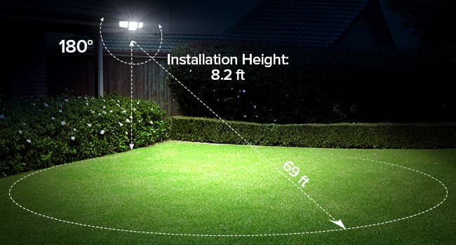 LUTEC 80W 9000LM LED Security Light Motion Sensor Outdoor Lights, 4 Head LED Flood Lights Outdoor 5000K Daylight, IP65 Waterproof, Motion Detected Lights for Outside, House, Garage, Yard (Black)