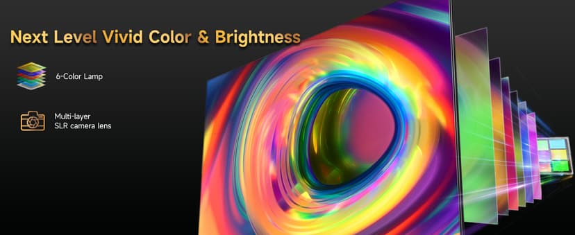 4K Projector HDR Netflix Certified, 1800ANSI Daylight Use, Dolby Audio, NFC, Smart TOF Autofocus, Shorter Throw, WiFi 6, Bluetooth 5.4, HDMI ARC, Proyector 4K Ultra HD Movie Gaming TV High Brightness