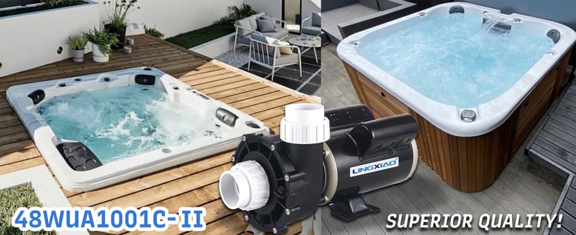 SPA Pump, 2 Speed Hot Tub SPA Pump - 1.5HP LX SPA Motor, 115V, 2"Port, 48 Frame - (Model: 48WUA1001C-II)
