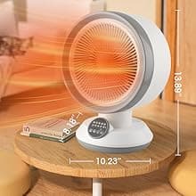 2 in 1 Heater Fan Combo, 1500W Portable Space Heater with Adjustable Temperature, Electric Cooling Fan with Oscillating,Overheat & Tip-Over Protection, Ideal for Home & Office Use