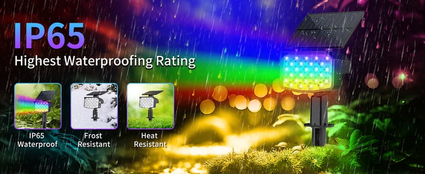 WELALO Solar Color Changing Spot Lights Outdoor, Waterproof Solar Christmas Lights with 9 Modes, Multicolor RGB Landscape Spotlights for Garden Yard Driveway Lawn Patio Pathway Decorations, 6 Pack