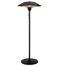 Star Patio Electric Outdoor Heater, Freestanding Patio Heater, Infrared Heater, Hammered Bronze Finished, Tip-Over Protection, Adjustable Height and Silent Heating Heater, ZHQ1566-C-SN12024