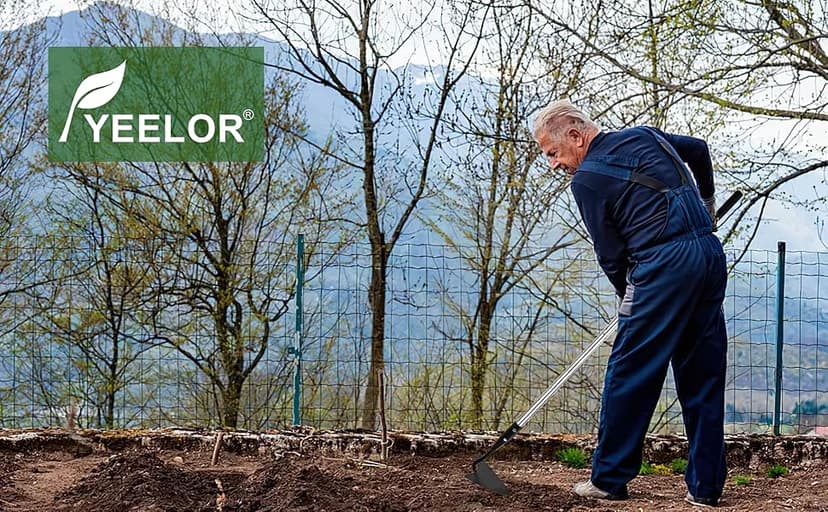 Warren Hoe, Carbon Steel Triangle Garden Hoe with Stainless Steel 57" Adjustable Long Handle, Heavy Duty Gardening Hand Tools Hoe for Ridging Weeding Digging Loosening Edging Soil