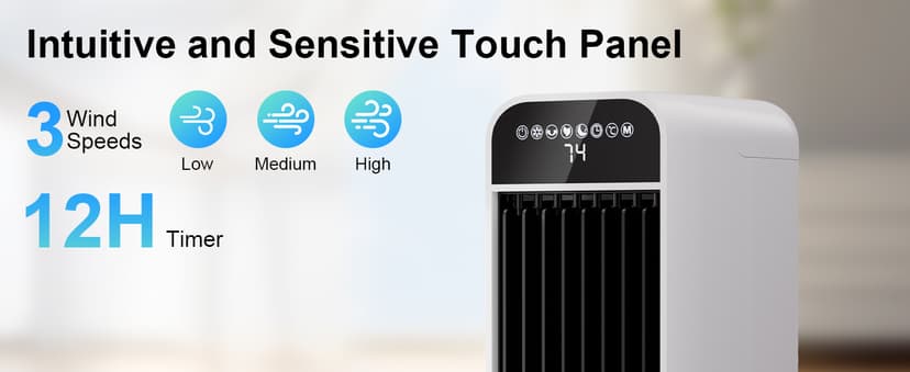 MEPTY 41" Swamp Cooler, 3 in 1 Evaporative Air Cooler with Remote, Portable Cooling Fans that Blow Cold Air with 3 Speeds, 4 Modes, Tower Fan 120° Oscillation Air Conditioner for Bedroom Home Office