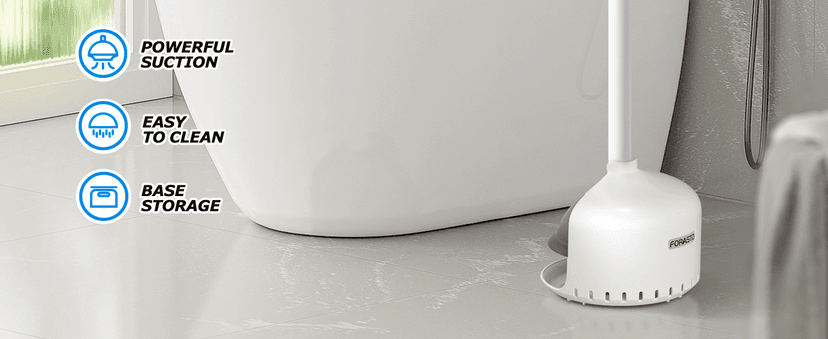 2Pack Toilet Plunger with Holder,Plungers for Bathroom with Holder, Toilet Plunger with Cover,Bathroom Plunger,Bathroom Decor,Bathroom Accessories,Toilet Bowl Cleaners,White