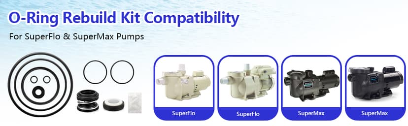 O-Ring Rebuild Repair Kit Compatible with Pentair SuperFlo, SuperMax Pool Pumps Parts, Includes US Seal PS-200 Shaft Seal, Water Slinger and O-Ring Lube, 2 Pump Union O-Rings, 2 Drain Plug O-Rings