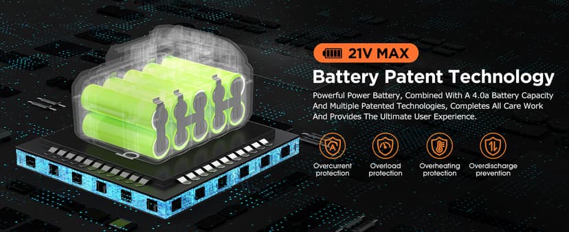 12-Inch Cordless String Trimmer & Edger, (2 x 21V 4.0Ah Electric Brush Cutter Battery Powered), with Auxiliary Bracket, Side Ball, 90° Rotary Head, Telescopic Handle, 3 Cutting Methods(WEG21T)