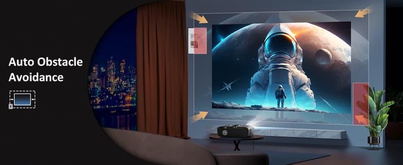 Daylight Projector 4K Ultra HD 1800 High ANSI Smart Home Theater with WiFi 6, Bluetooth, NFC, Streaming Apps, Bright Daytime Proyector, HDR10+, Auto Focus, HDMI 2.1 ARC USB for Movie Video Gaming CIVE