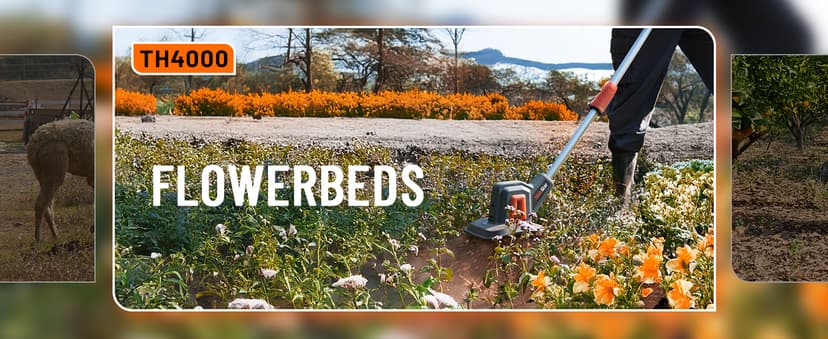 Cordless Tiller for Gardening 360 RPM Rototiller TH4000 Cultivator TaskStar Electric Garden Tiller Battery Powered Total 4000mAh,48 Heavy-Duty Steel Tines for Smooth Ground Breaking,Tending,Composting