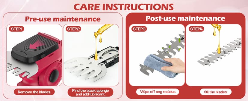 Hedge Trimmer Cordless, 2 in 1 Cordless Hedge Trimmer with 2600mAh Battery*2, High Power and Large Capacity Hedge Shears for Gardens, Patios and Lawns Charger Included