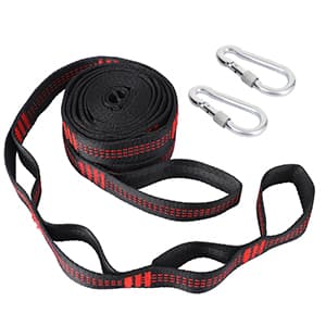 Hammock Tree Straps, Portable 10 FT Long 16+1Loops Adjustable Suspension Straps, 100% No Stretch&Lightweight, 1400 LBS Combined Hammock Accessories, Fits All Hammocks