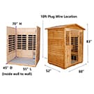 Saunas 904V Far Infrared Sauna, Outdoor Wooden Dry Sauna Low EMF (Hemlock Wood, 4-Person Size)