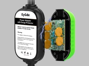 EyGde 50 Amp to 4 Prong 30 Amp Generator Adapter with Surge Protector - Patented NEMA 14-50P Twist Lock Male to L14-30R Female Plug, STW Cord with Circuit Analyzer for Generator